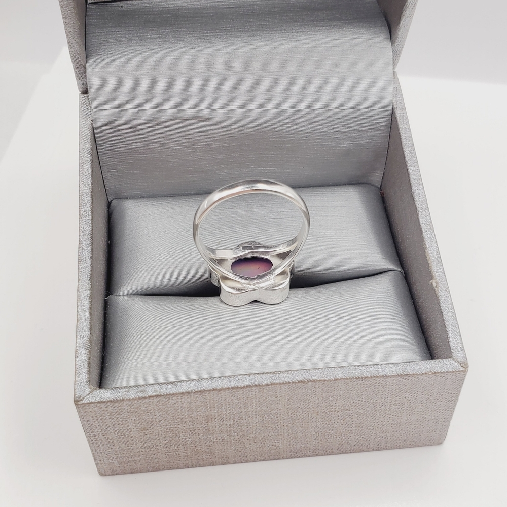 925 Sterling Silver Aurora Opal Cloud Ring – Iridescent Pastel Glow - Picture 4 of 11